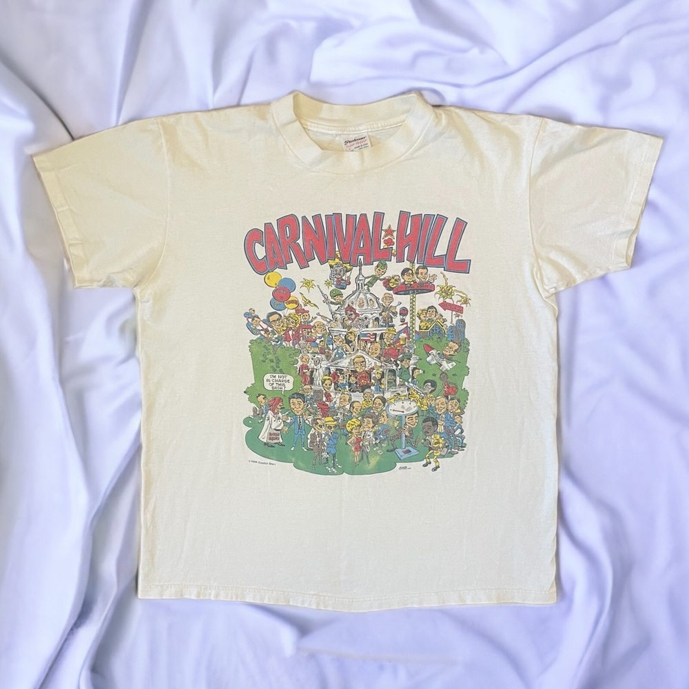 RARE 1980s CAPITAL HILL FUNNY SINGLE STITCH VINTAGE GRAPHIC TEE